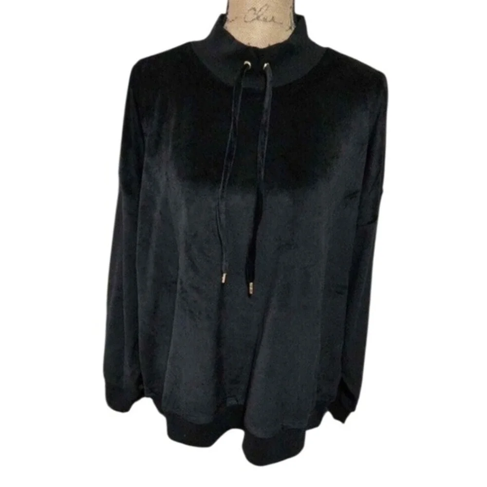 Michael Kors velvety‎ belts velour funnel neck sweatshirt plus size 3X new!!!